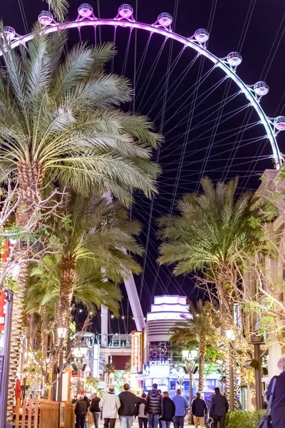 High Roller Ferris Wheel Las Vegas Strip Během Noci Las — Stock fotografie