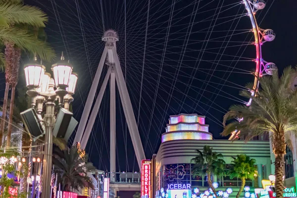 High Roller Riesenrad Und Der Las Vegas Strip Während Der — Stockfoto