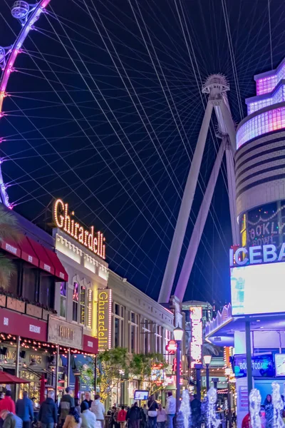 High Roller Riesenrad Und Der Las Vegas Strip Während Der — Stockfoto