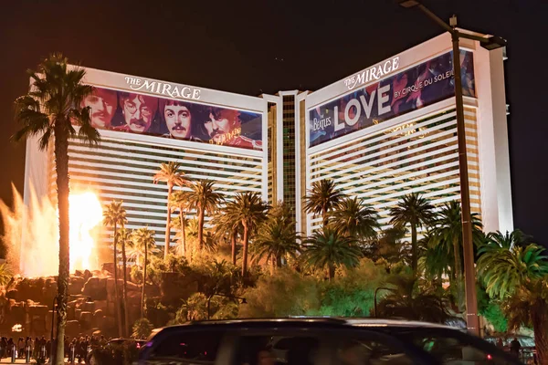 Vulkaanshow Mirage Hotel Las Vegas Nevada Verenigde Staten Maart 2020 — Stockfoto