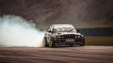 Oschersleben, Almanya, 30 Ağustos 2019: Martin Masek Oschersleben 'deki Drift Kings Uluslararası Serisi sırasında Bmw E34 kullanıyor.
