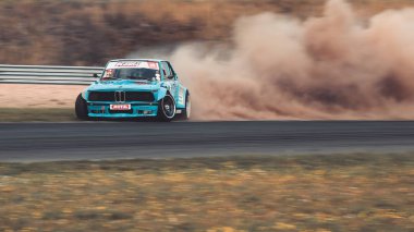 Oschersleben, Almanya, 30 Ağustos 2019: Motorsport Arena 'daki Drift Kings Uluslararası Serisi sırasında Alman yarış pilotu Philip Jage.