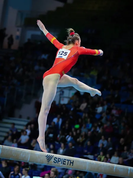 Szczecin Poland April 2019 Spanish Gymnast Cintia Rodriguez Competes Balance — Stock Photo, Image