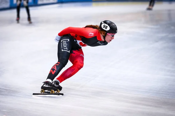 Δρέσδη Γερμανία Φεβρουαρίου 2019 Καναδέζα Αθλήτρια Πατινάζ Ταχύτητας Danijela Ivandic — Φωτογραφία Αρχείου
