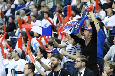 Berlin, Almanya, 12 Ocak 2019: Sırp hentbol oyuncusu Zoran Nikoliç, 2019 Dünya Erkekler Hentbol Kupası 'nda Berlin' deki Mercedes-Benz Arena 'da top atıyordu..