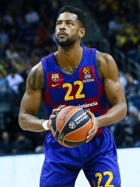 Berlin, Germany, March 04, 2020:Basketball player Cory Higgins of FC Barcelona during the EuroLeague basketball match between Alba Berlin and FC Barcelona at Mercedes Benz Arena in Berlin