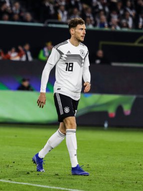 Wolfsburg, Almanya, 20 Mart 2019: Alman futbolcu Leon Goretzka Almanya ile Sırbistan arasındaki uluslararası dostluk maçı sırasında.