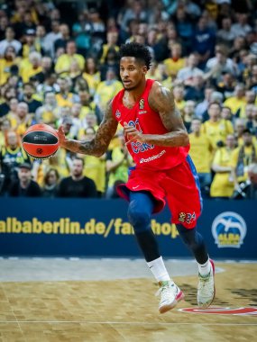 Berlin, Almanya, 25 Ekim 2019: Basketbolcu Will Clyburn, Berlin 'deki Mercedes Benz Arena' da Alba Berlin ve CSKA Moskova arasında oynanan EuroLeague basketbol maçında