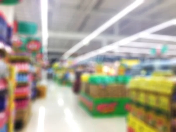 Abstract blur supermarket and retail store in shopping mall inte — Stock Photo, Image