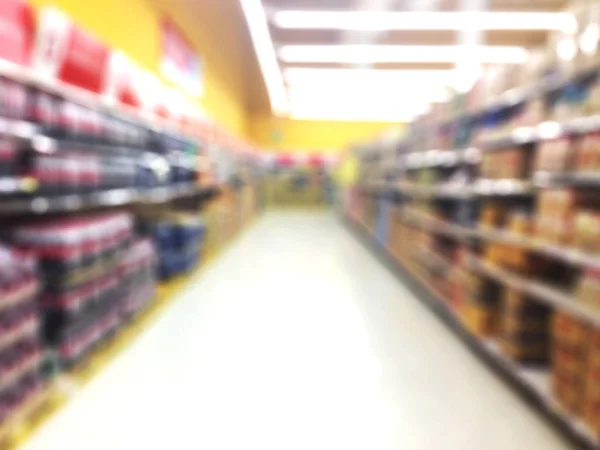 Abstracto desenfoque supermercado y tienda al por menor en el centro comercial inte —  Fotos de Stock