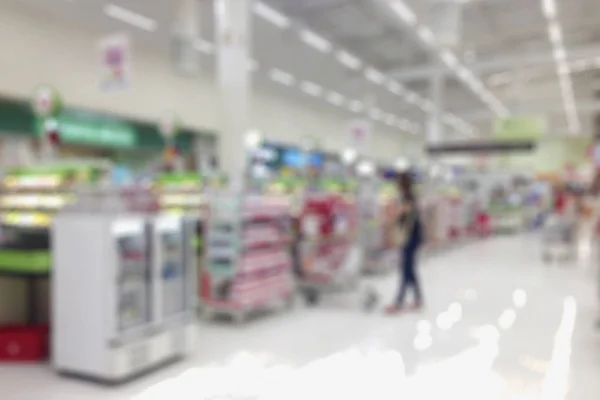 Abstract blur supermarket and Payment point in shopping mall int