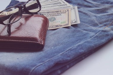 Kot pantolon, cüzdan, Doları, gözlük Finans ve Turizm ba