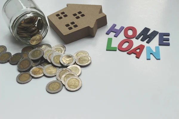 HOME LOAN - Mortgage loan and Coins of thailand property for con — Stock Photo, Image
