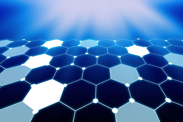Abstract Hexagon blue background, Technology abstract background