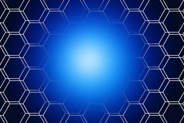 Abstract Hexagon fundo azul, Tecnologia fundo abstrato — Fotografia de Stock