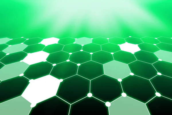 Abstract Hexagon green background, Technology abstract backgroun