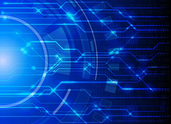 Círculo y circuito tecnología fondo, tecnología abstracta co — Archivo Imágenes Vectoriales