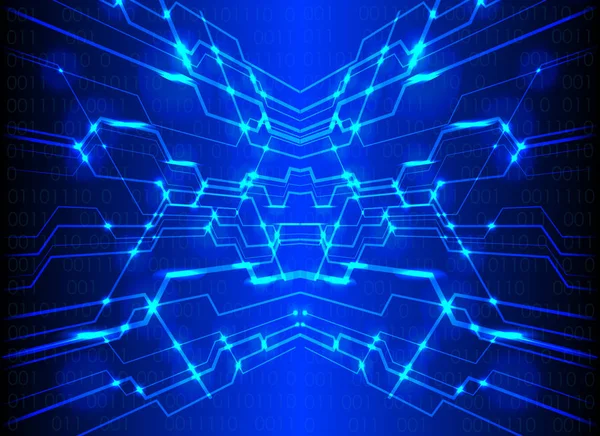 Couleur bleu foncé Lumière abstraite fond de technologie de circuit, ab — Image vectorielle