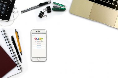 Bangkok, Tayland - 13 Mayıs 2017: Apple iphone ile Ebay applic