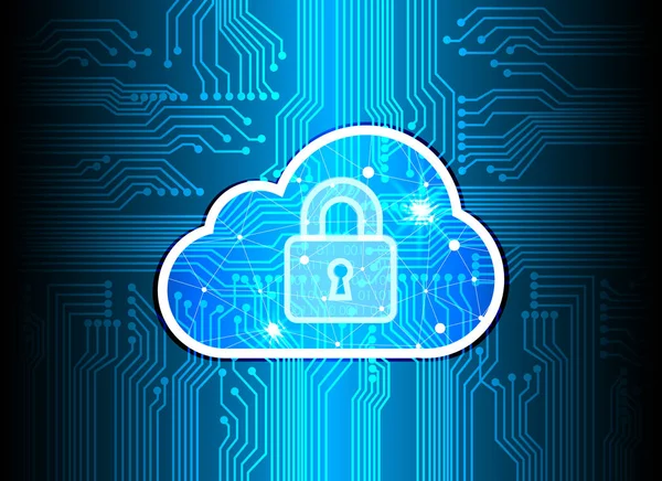 Astratto sfondo tecnologia cloud di sicurezza, serratura chiave e coul — Vettoriale Stock