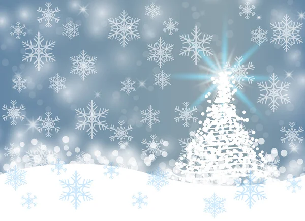 Sfondo invernale con fiocchi di neve, astratto sfondo natalizio — Vettoriale Stock