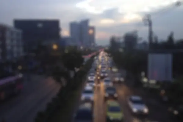 Blurred of traffic jam at night in the city center — Stock Photo, Image