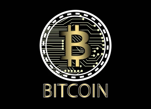 Bitcoin i blockchain połączenia sieciowego, wirtualnej waluty bloc — Wektor stockowy