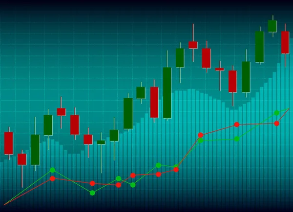 Gráfico de vara de vela gráfico de negociação de investimento no mercado de ações, Sto —  Vetores de Stock