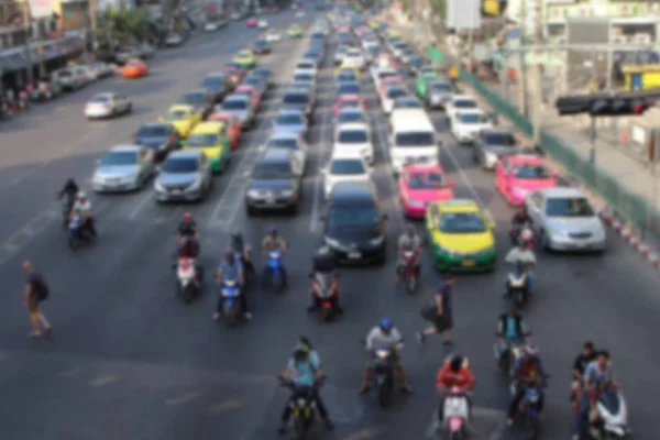 Blurred of traffic jam in the city center