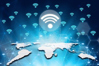 WiFi simgeler ve küresel ağ