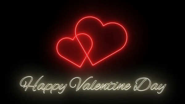 Happy Valentine Day and hearts on a black background. Valentine' — Stockfoto