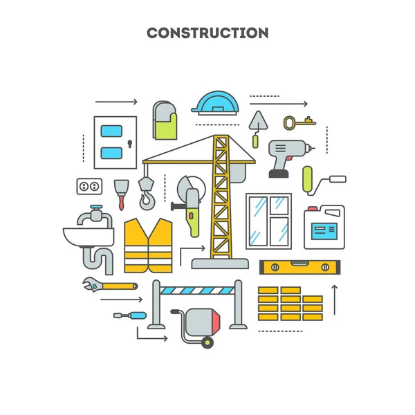 Conceptual contour isolated set icons — Stock Vector