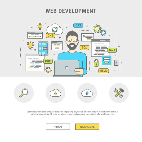 サイトの開発バナー プログラマ — ストックベクタ