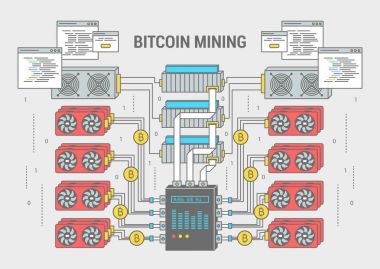 Kavram düz başlık sayfası düzeni Bitcoin madenciliği
