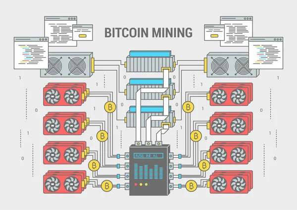 Kavram düz başlık sayfası düzeni Bitcoin madenciliği
