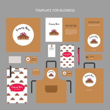 Corporate branding pie bandaged with ribbon clipart