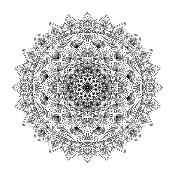 Monochroom etnische mandala ontwerp. — Stockvector