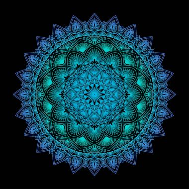 Gelecekteki renkli gradyan etnik mandala tasarım.