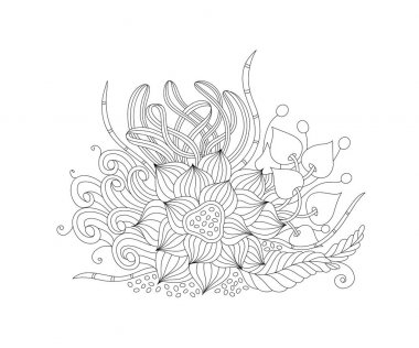 Soyut vektör tek renkli çiçek arka plan