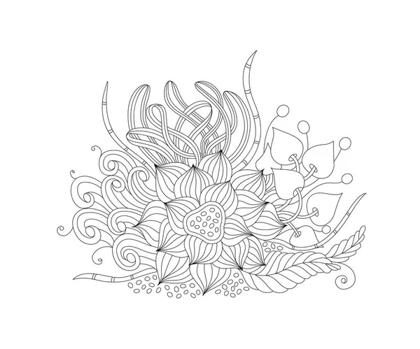 Абстрактный вектор монохромный цветочный фон — стоковый вектор