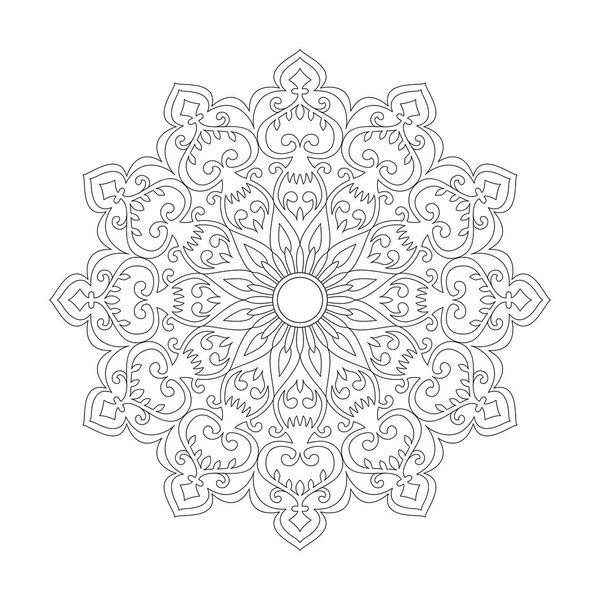 Tek renkli etnik mandala tasarım.