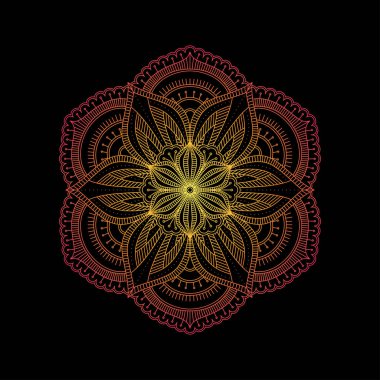 Gelecekteki renkli gradyan etnik mandala tasarım.