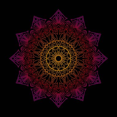 Simetrik mandala gelecekteki renkli gradyan