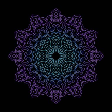 Gelecekteki renkli gradyan etnik mandala tasarım.