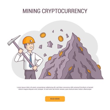 İzole Cryptocurrency kavramı afiş.