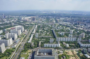 Yaz aylarında büyük şehrin Üstten Görünüm.