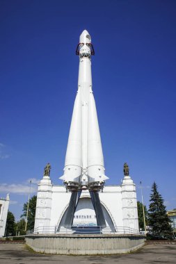 Rusya, Moskova, 31 Temmuz 2012: Uzay roketi anıt