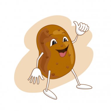 Karikatür tarzı anahatları ile neşeli duygusal sebze