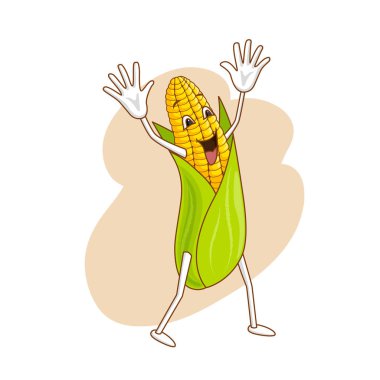 Karikatür tarzı anahatları ile neşeli duygusal sebze