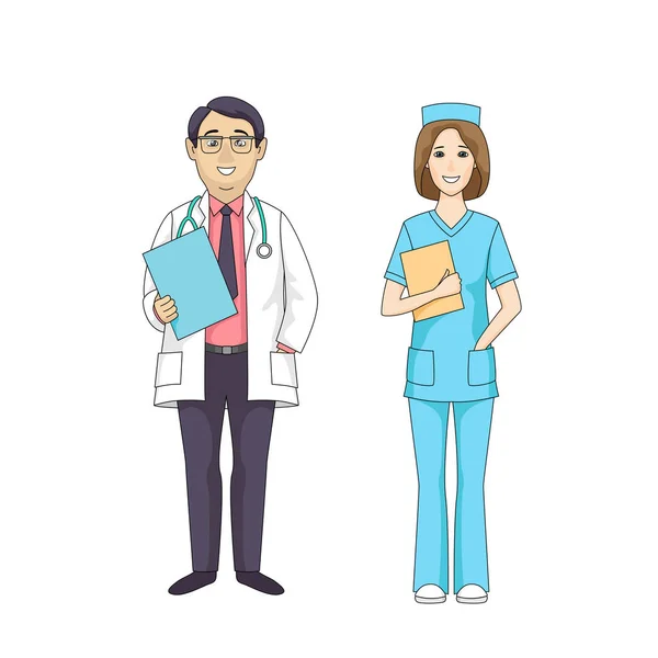 Personalul medical din spital — Vector de stoc